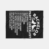 結婚式の花婿 面白い独身最後の夜 チェックリスト フリースブランケット (正面(横))