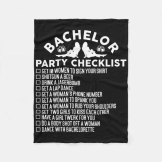 結婚式の花婿 面白い独身最後の夜 チェックリスト フリースブランケット