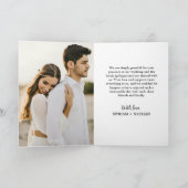 結婚式の花嫁と新郎の写真の感謝カード プログラム (内部)