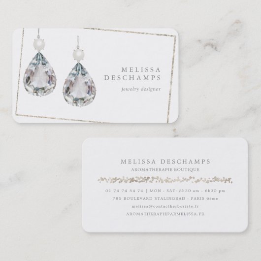 結婚式の花嫁のジュエリーの付属品のダイヤモンドのイヤリング 名刺 (正面/裏面)