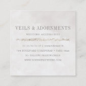 結婚式の花嫁の毛の櫛の付属品のジュエリー スクエア名刺 (裏面)