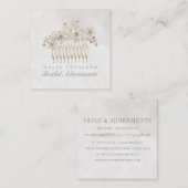 結婚式の花嫁の毛の櫛の付属品のジュエリー スクエア名刺 (正面/裏面)