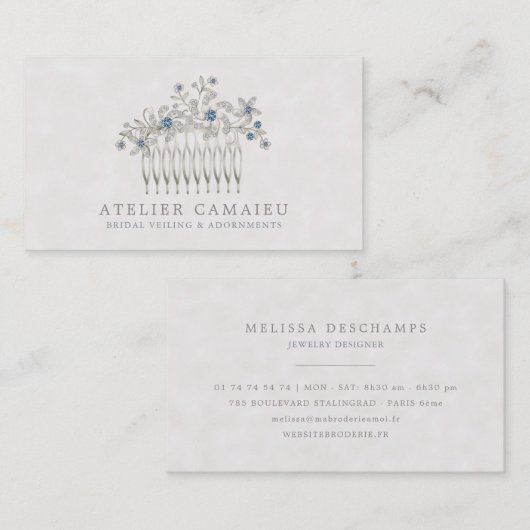 結婚式の花嫁の毛の櫛の付属品のジュエリー 名刺 (正面/裏面)