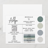 結婚式の花嫁の詳細が編集可能なカード 招待状 (正面/裏面)