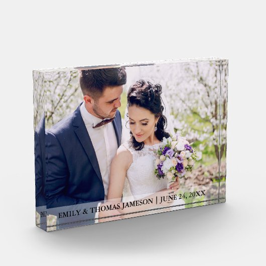 結婚式の花嫁及び新郎の一流の日付の写真のブロック フォトブロック (左)