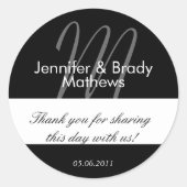 結婚式の花嫁及び新郎は好意のステッカー感謝していしています ラウンドシール (正面)