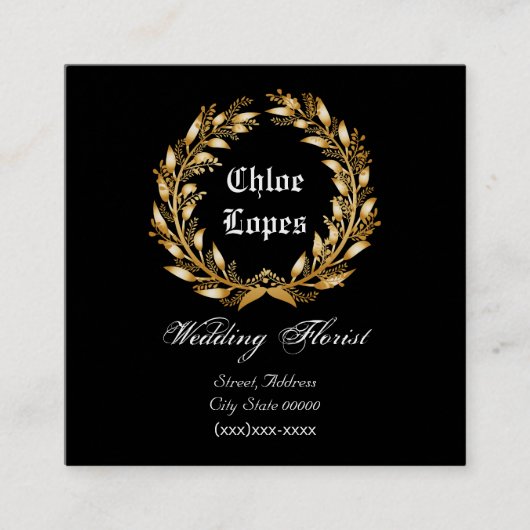 結婚式の花屋 スクエア名刺 (正面)