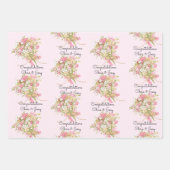 結婚式の花束に名前を入れたギフト3点セット ラッピングペーパーシート (正面3)