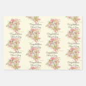 結婚式の花束に名前を入れたギフト3点セット ラッピングペーパーシート (正面2)