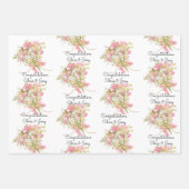 結婚式の花束に名前を入れたギフト3点セット ラッピングペーパーシート (正面)