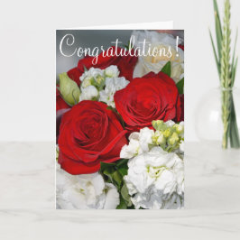 結婚式の花束のお祝いの挨拶状 カード