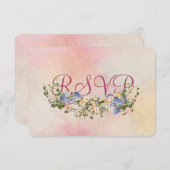 結婚式の花束の出欠確認 招待状 (正面/裏面)