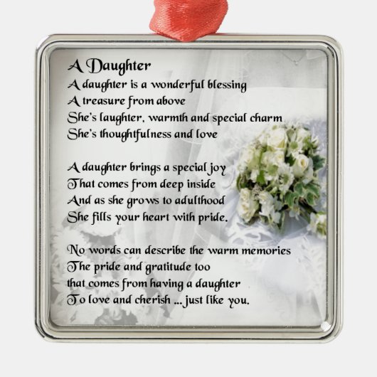 結婚式の花束の   娘の詩 メタルオーナメント (正面)