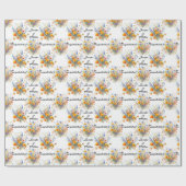 結婚式の花束 名前をカスタマイズ 可愛い ラッピングペーパー (フラット)