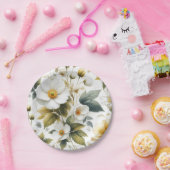 結婚式の花柄ペーパープレート ペーパープレート (パーティー)