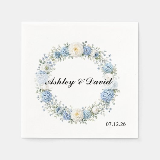 結婚式の花輪ペーパーナプキン スタンダードカクテルナプキン (正面)