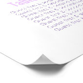 結婚式の菊の紫の花のアートテーブルプラン ポスター (角)