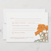 結婚式の菊 オレンジ 秋の結婚式 RSVP 招待状 (裏面)