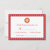 結婚式の華美RSVPカード招待状 出欠カード (正面)