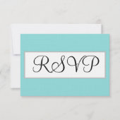 結婚式の薄緑色とシルバーのRSVPカード 出欠カード (正面)