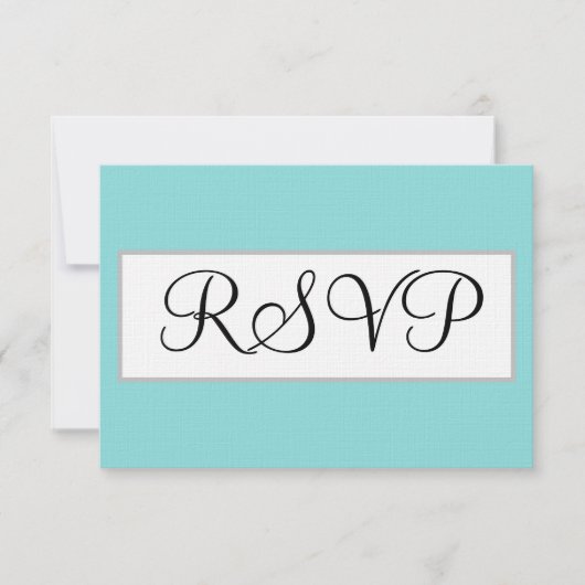 結婚式の薄緑色とシルバーのRSVPカード 出欠カード (正面)