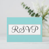 結婚式の薄緑色とシルバーのRSVPカード 出欠カード (スタンド正面)