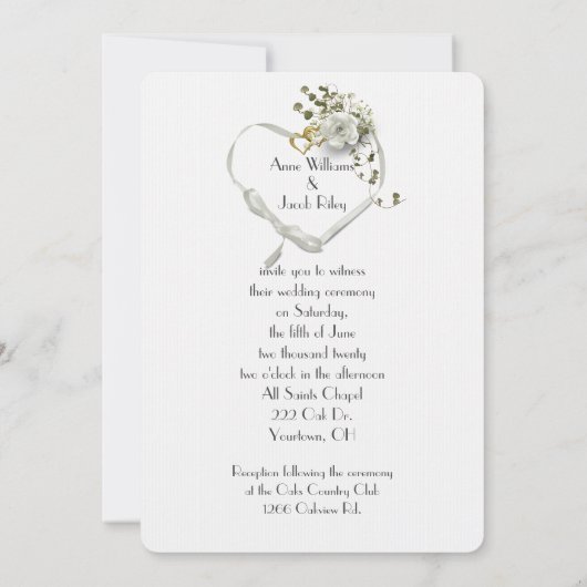 結婚式の蘭と指輪 招待状 (裏面)