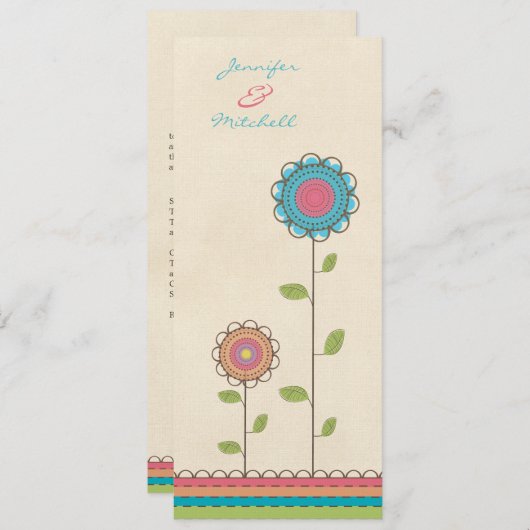 結婚式の虹の高い花の長い招待状 招待状 (正面/裏面)