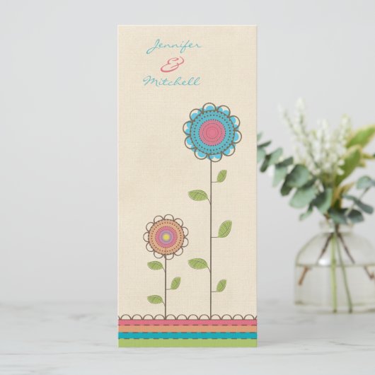 結婚式の虹の高い花の長い招待状 招待状 (スタンド正面)
