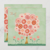 結婚式の蜜柑木の印刷できるユニークな招待状 招待状 (正面/裏面)