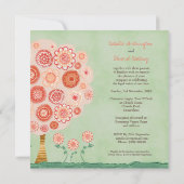 結婚式の蜜柑木の印刷できるユニークな招待状 招待状 (裏面)