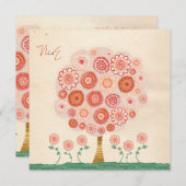 結婚式の蜜柑木の印刷できるユニークな招待状 招待状 (正面/裏面)