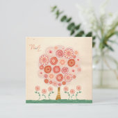 結婚式の蜜柑木の印刷できるユニークな招待状 招待状 (スタンド正面)