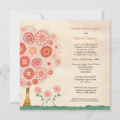 結婚式の蜜柑木の印刷できるユニークな招待状 招待状 (裏面)