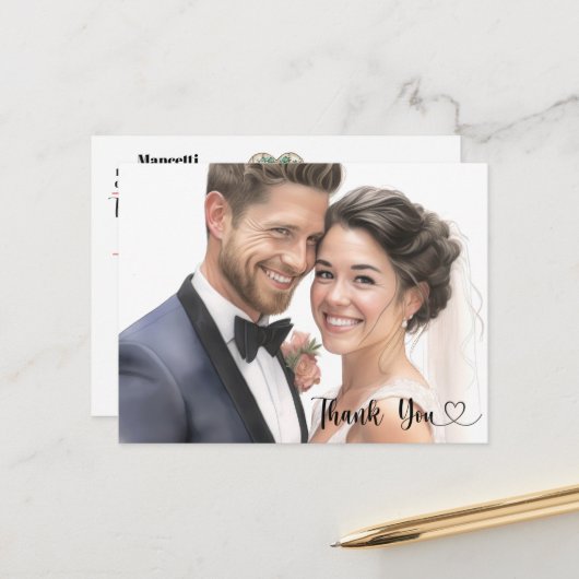 結婚式の裏面 - ウェディング ポストカード (正面/裏面インサイチュ)