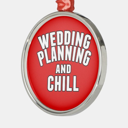 結婚式の計画および冷え メタルオーナメント (左)