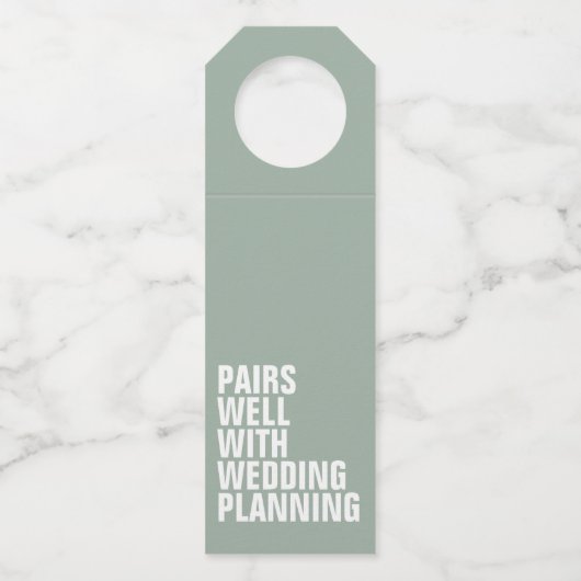 結婚式の計画とよく合う面白い花嫁へのプレゼント ボトルネックタグ (正面)