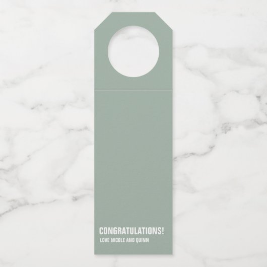 結婚式の計画にぴったりのユーモアのあるギフト ボトルネックタグ (裏面)