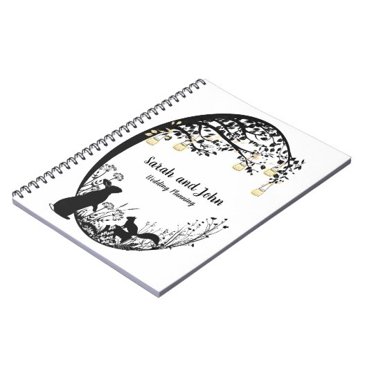 結婚式の計画のノート-動物及び野生の花 ノートブック (左側)