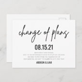 結婚式の計画変更のお知らせ 案内ポストカード (正面/裏面)