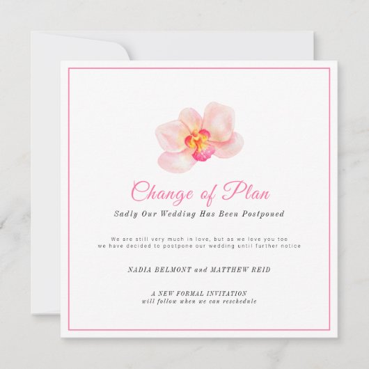 結婚式の計画変更延期のご案内 蘭の花 セーブザデート (正面)