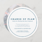 結婚式の計画変更延期 青白 セーブザデート (正面/裏面)