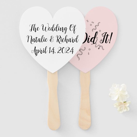 結婚式の記念に We Did It ハンドファン (正面&裏面)