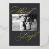 結婚式の記念写真を飾る箔押しクリスマスカード 箔シーズンカード (正面)