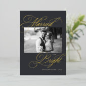結婚式の記念写真を飾る箔押しクリスマスカード 箔シーズンカード (立ち正面)