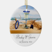 結婚式の記念品のビーチ結婚式 セラミックオーナメント (右)
