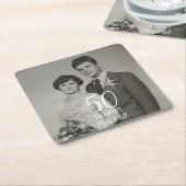 結婚式の記念撮影モダン写真 スクエアペーパーコースター (アングル)