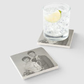 結婚式の記念撮影モダン写真 ストーンコースター (横)