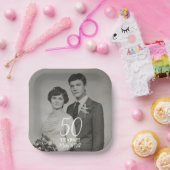 結婚式の記念撮影モダン写真 ペーパープレート (パーティー)