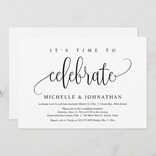 結婚式の記念日をお祝いしよう！アフターパーティーの案内状 招待状 (正面/裏面)